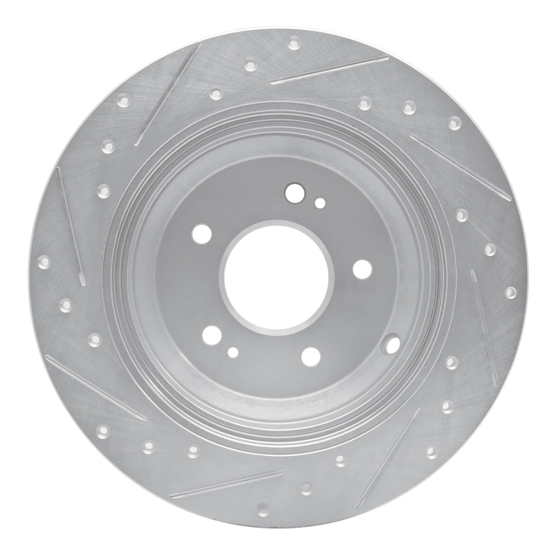 Genesis G70 Brake Rotor (1) - Rear Right - R1 Concepts - Drilled & Slotted - Silver - `18-`23